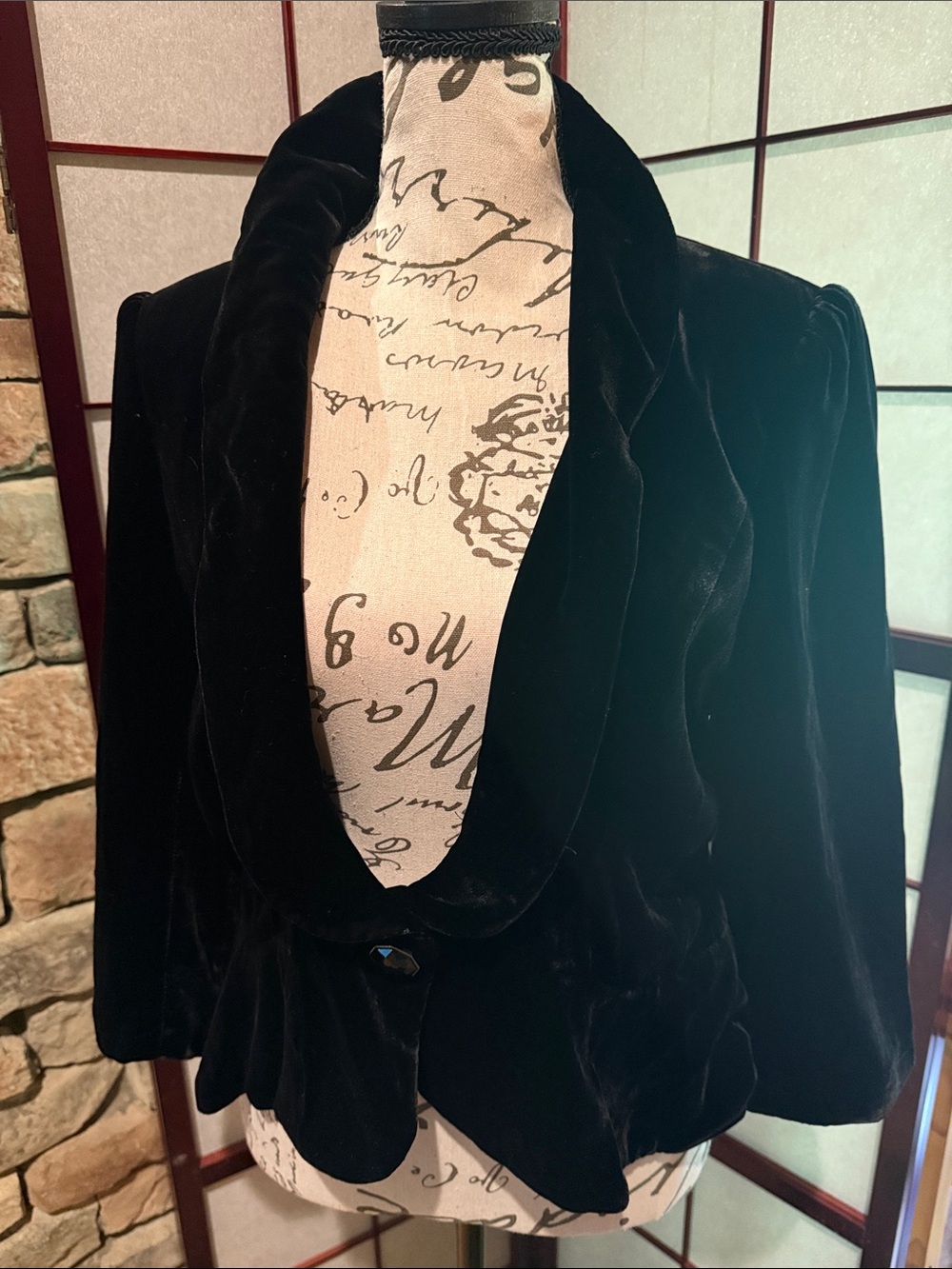LOFT Black Velvet Shawl-Collar Blazer Jacket